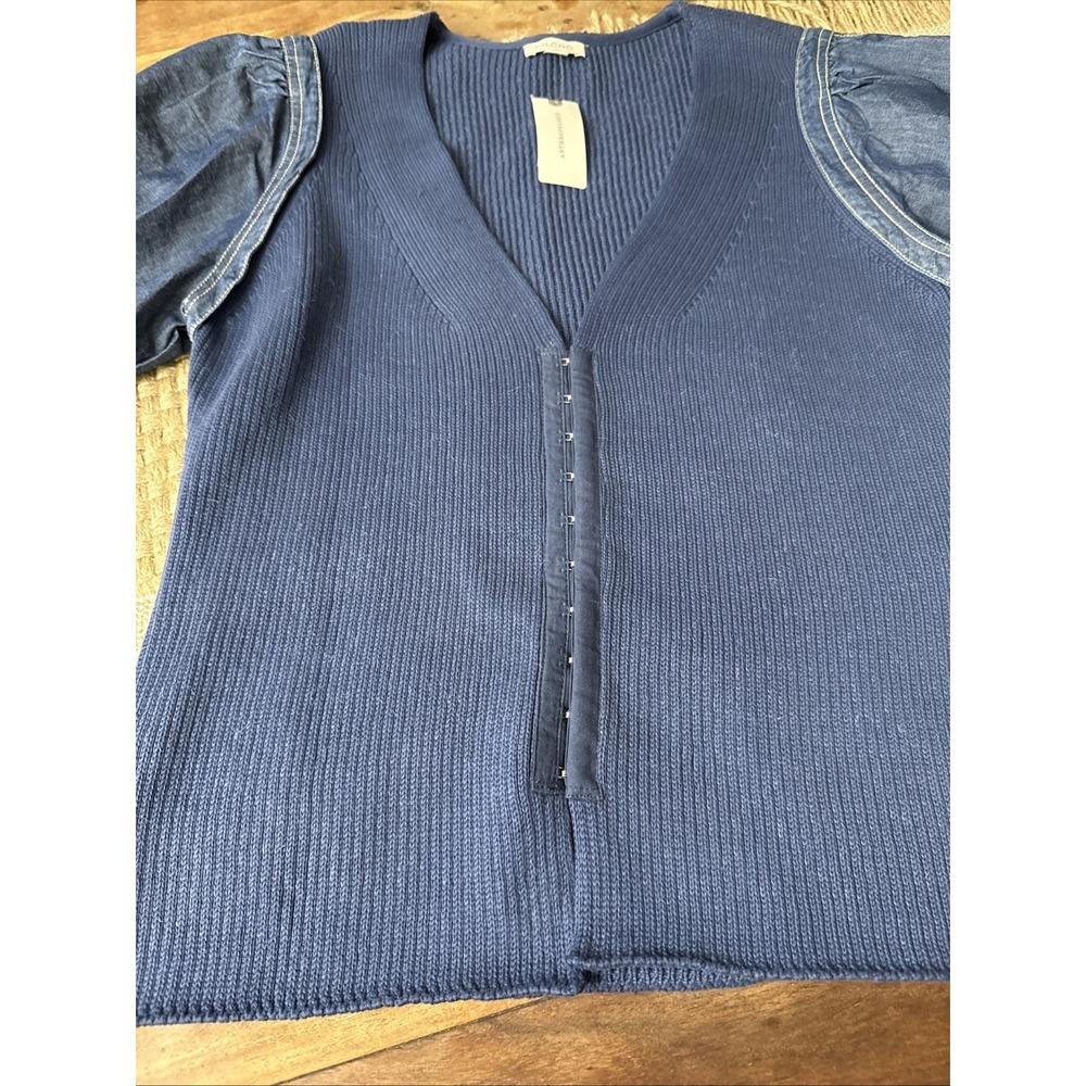 PILCRO By Anthropologie Puff-Sleeve Cardigan Sweater Women's Size‎ S - Picture 4 of 7